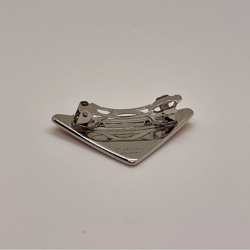 AUTHENTIC PRADA METAL HAIR CLIP - PINK - Picture 4 of 11